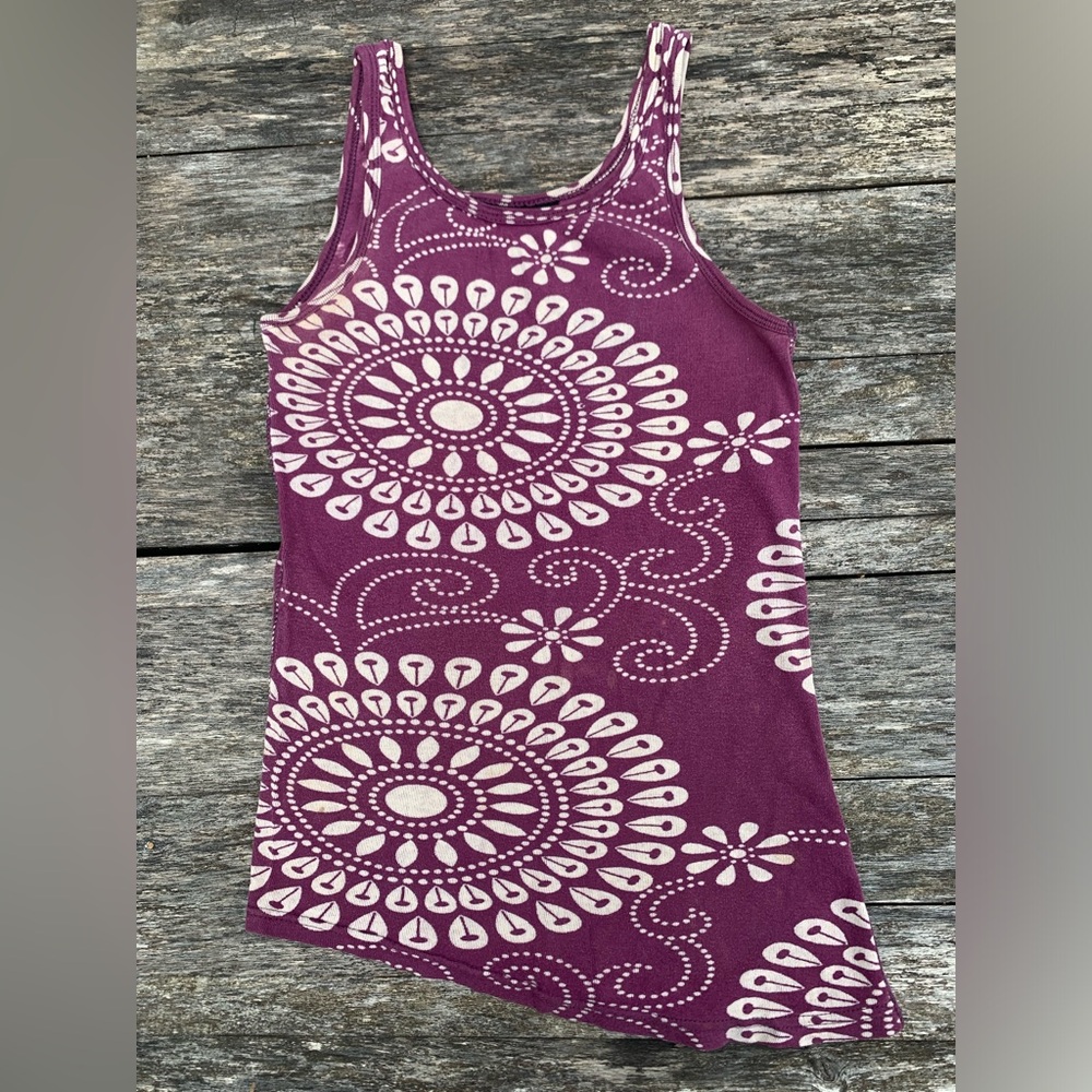 Vintage Y2K Wet Seal Purple Batik Cotton Tank Top medium